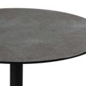 SADA - Table Repas Aspect Céramique Pied Central Anthracite