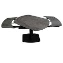 PIKAM - Table de Repas Allongeable Céramique Gris Anthracite