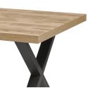 NILLA - Table 230cm Aspect Bois Piètement X Métal Poudré Noir