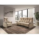 COIMBRA - Fauteuil Relax Electrique New Nobuck Beige et Gris Foncé