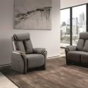 Fauteuil Fixe New Nobuck Gris Foncé et Beige - COIMBRA