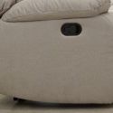 JANS - Canapé Relax Manuel 3 Places Tissu Beige