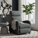 MELBOURNE - Fauteuil Relax Pushback Tissu Gris Foncé