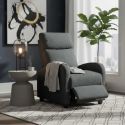 MELBOURNE - Fauteuil Relax Pushback Tissu Gris Foncé