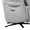 Fauteuil relax électrique pivotant tissu micro peau ultra doux gris clair - SMALK