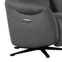 Fauteuil relax électrique pivotant tissu micro peau ultra doux gris foncé - SMALK