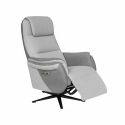 Fauteuil relax électrique pivotant tissu polyester gris clair et gris foncé - NADIR