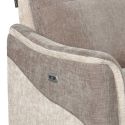 Fauteuil relax électrique tissu maillé ultra doux bicolore moka et beige - SOLLYS