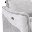 Fauteuil relax électrique tissu maillé ultra doux bicolore gris - SOLLYS