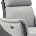 Fauteuil relax électrique tissu micro peau bicolore gris - SYMPHONY