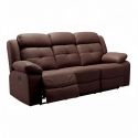 FABARES - Canapé Relax Manuel 3 Places Chocolat