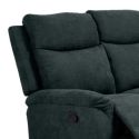 SACRAMENTO - Canapé Relax Manuel 3 Places Tissu Gris Foncé