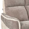 Canapé 2 places fixe tissu maillé ultra doux bicolore moka et beige - SOLLYS
