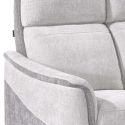 Canapé 2 places fixe tissu maillé ultra doux bicolore gris - SOLLYS