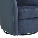 Fauteuil cabriolet pivotant 360° tissu chenillé bicolore et PVC bleu - GINKO