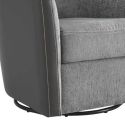 Fauteuil cabriolet pivotant 360° tissu chenillé bicolore et PVC gris - GINKO
