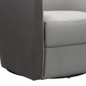Fauteuil cabriolet pivotant 360° tissu micro grain gris perle et gris plomb - GINKO