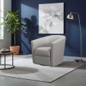 Fauteuil cabriolet pivotant 360° tissu micro grain gris perle - GINKO