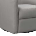 Fauteuil cabriolet pivotant 360° tissu micro grain gris perle - GINKO