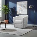 Fauteuil cabriolet pivotant 360° tissu micro peau gris clair - GINKO