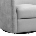 Fauteuil cabriolet pivotant 360° tissu micro peau gris clair - GINKO