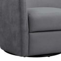 Fauteuil cabriolet pivotant 360° tissu micro peau gris foncé - GINKO