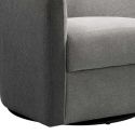 Fauteuil cabriolet pivotant 360° tissu polyester gris clair et gris foncé - GINKO