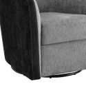 Fauteuil cabriolet pivotant 360° tissu chenillé bicolore gris foncé et gris carbone - GINKO