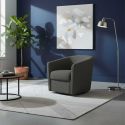 Fauteuil cabriolet pivotant 360° tissu maillé gris carbone - GINKO