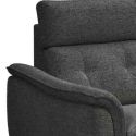 Canapé 2 places fixe tissu polyester chiné gris carbone - PLYM