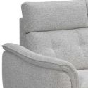 Canapé 2 places fixe tissu polyester chiné gris galet - PLYM