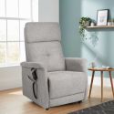 Fauteuil relax releveur tissu polyester gris clair chiné - PRAGUE