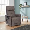 Fauteuil relax releveur tissu polyester imitation cuir gris - PRAGUE