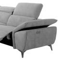 TOLEDO - Canapé d'Angle Droit 1 Relax Electrique Gris Clair