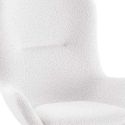 MOUTY - Chaise à Bascule Enfant en Tissu Bouclette Blanc Pieds Bois et Métal