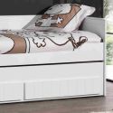 CLEO - Lit Gigogne 90x200cm 2 Tiroirs Effet Lambris Blanc