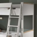 NASH WHITE - Lits Superposés Réversibles 90x200cm Blanc et Bois