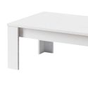 DENAE - Table Basse Rectangulaire L126cm Laquée Blanc Brillant