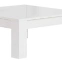 DENAE - Table Basse Carrée 100cm Laquée Blanc Brillant