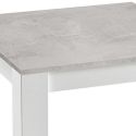 DENAE - Table Basse Carrée 100cm Laquée Blanc Brillant et Gris Marbré