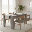 CIMENTO - Table Repas Extensible Plateau et Pieds Aspect Cimento