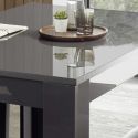 CARBONE - Table Repas 180cm Finition Gris Carbone Laqué