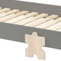 STAPEL - Lit Empilable 90x200cm Gris Pieds Puzzle