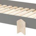 STAPEL - Lit Empilable 90x200cm Gris Pieds Flèche