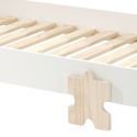 STAPEL - Lit Empilable 90x200cm Blanc Pieds Puzzle