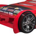 TURBO - Lit Voiture Racing 90x200cm Motifs Flammes + Matelas