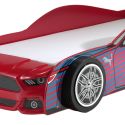 VELOCE - Lit Voiture de Sport 90x200cm Rouge et Bleu + Matelas