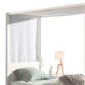 ALCOVE - Lit Baldaquin en Pin Laqué Blanc 90x200cm avec Voilage Blanc