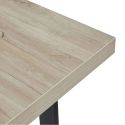 Table repas 200cm plateau aspect bois clair pieds X métal noir - BEACH