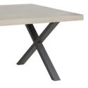 Table repas 200cm plateau aspect bois clair pieds X métal noir - BEACH